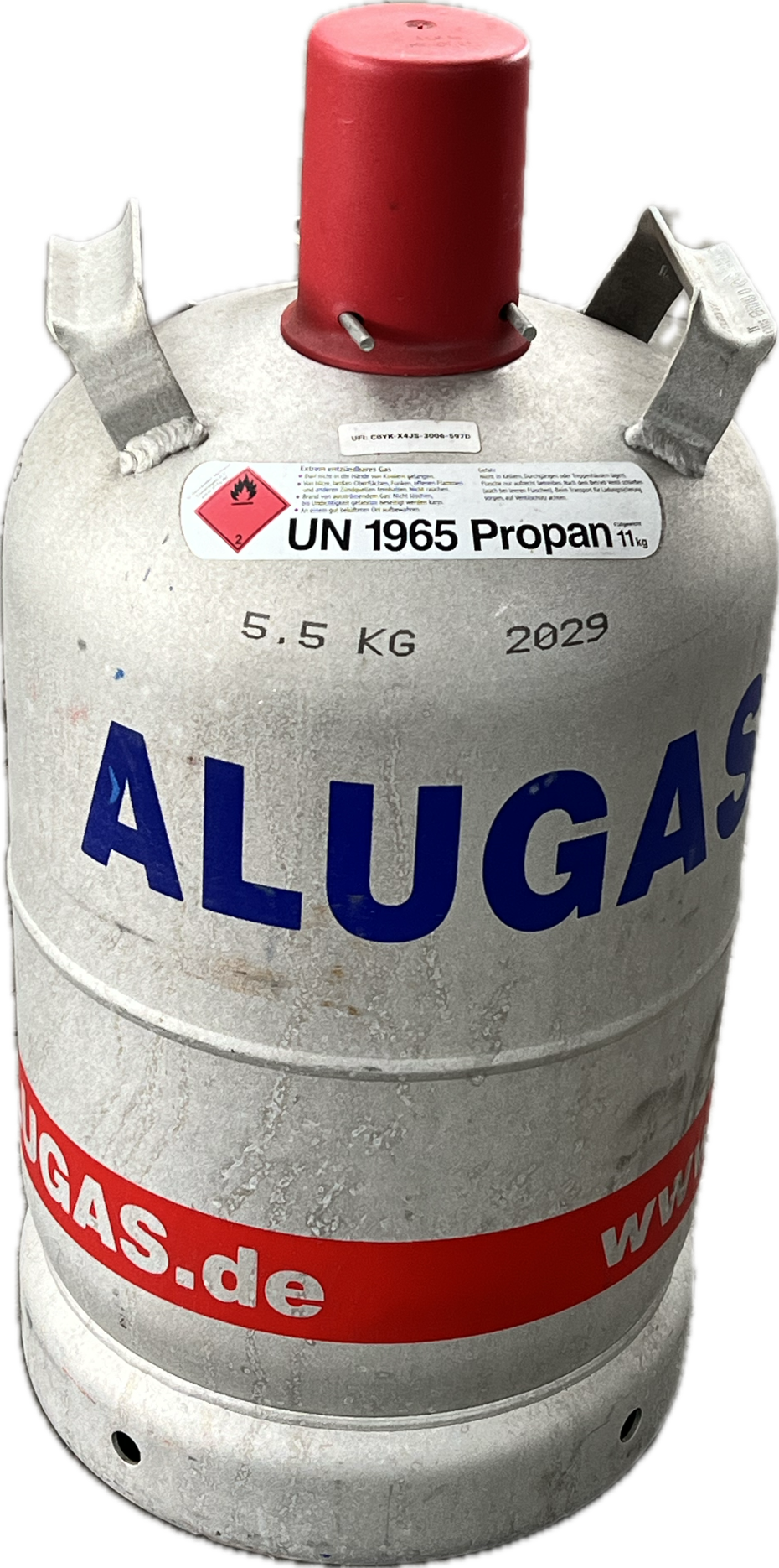 Propangas 11 kg Alugas Miet- Pfandflasche ohne Gas